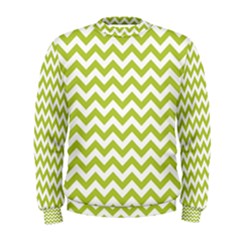 Spring Green And White Zigzag Pattern Men s Sweatshirt by Zandiepants