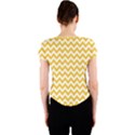 Sunny Yellow And White Zigzag Pattern Crew Neck Crop Top View2