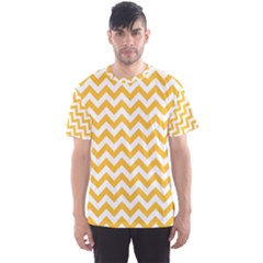 Sunny Yellow And White Zigzag Pattern Men s Sport Mesh Tee