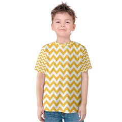 Sunny Yellow And White Zigzag Pattern Kid s Cotton Tee