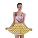 Sunny Yellow And White Zigzag Pattern Mini Skirts View1