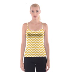 Sunny Yellow And White Zigzag Pattern Spaghetti Strap Top by Zandiepants