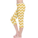 Sunny Yellow And White Zigzag Pattern Capri Leggings  View3