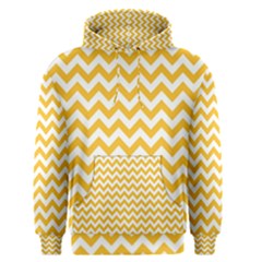 Sunny Yellow And White Zigzag Pattern Men s Pullover Hoodie by Zandiepants