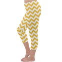 Sunny Yellow And White Zigzag Pattern Capri Winter Leggings  View2