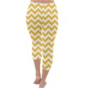 Sunny Yellow And White Zigzag Pattern Capri Winter Leggings  View4