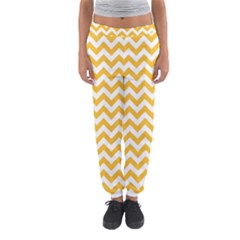 Sunny Yellow And White Zigzag Pattern Women s Jogger Sweatpants