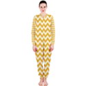 Sunny Yellow And White Zigzag Pattern OnePiece Jumpsuit (Ladies)  View1