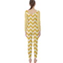 Sunny Yellow And White Zigzag Pattern Long Sleeve Catsuit View2