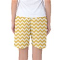 Sunny Yellow And White Zigzag Pattern Women s Basketball Shorts View2