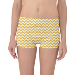 Sunny Yellow And White Zigzag Pattern Boyleg Bikini Bottoms