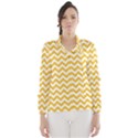 Sunny Yellow And White Zigzag Pattern Wind Breaker (Women) View1