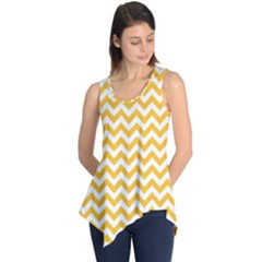 Sunny Yellow And White Zigzag Pattern Sleeveless Tunic