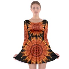 Flaming Sun Long Sleeve Skater Dress by Zandiepants