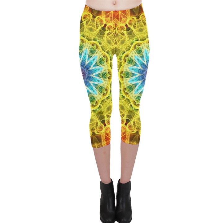 Flower Bouquet Capri Leggings 