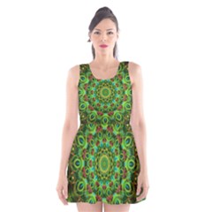 Peacock Feathers Mandala Scoop Neck Skater Dress by Zandiepants