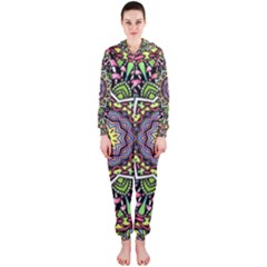 Psychedelic Leaves Mandala Hooded Jumpsuit (ladies)  by Zandiepants