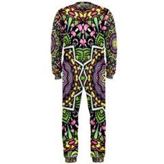 Psychedelic Leaves Mandala Onepiece Jumpsuit (men)  by Zandiepants