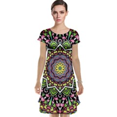 Psychedelic Leaves Mandala Cap Sleeve Nightdress by Zandiepants