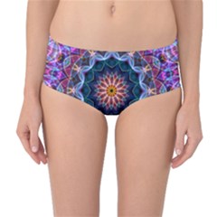 Purple Lotus Mid-waist Bikini Bottoms by Zandiepants