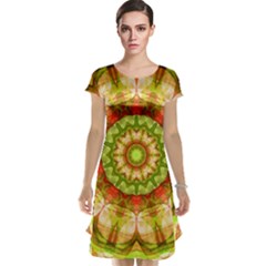 Red Green Apples Mandala Cap Sleeve Nightdress by Zandiepants