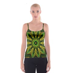 Woven Jungle Leaves Mandala Spaghetti Strap Top