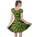 Woven Jungle Leaves Mandala Cap Sleeve Dresses View2