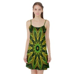 Woven Jungle Leaves Mandala Satin Night Slip by Zandiepants