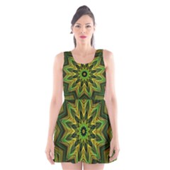 Woven Jungle Leaves Mandala Scoop Neck Skater Dress by Zandiepants