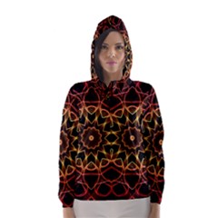 Yellow And Red Mandala Hooded Wind Breaker (women) by Zandiepants