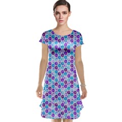 Purple Blue Cubes Cap Sleeve Nightdress by Zandiepants