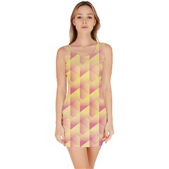 Geometric Pink & Yellow  Sleeveless Bodycon Dress by Zandiepants