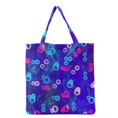 Bubbles On An Abstract Background Grocery Tote Bag by sirhowardlee