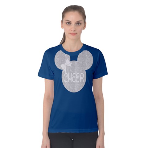 Cheer Mouse In Navy & Grey Cotton Tee by GalaxySpirit