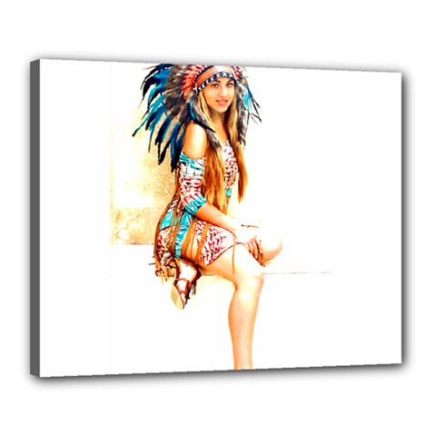 Indian 18 Canvas 20  X 16  by indianwarrior