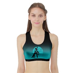 Zouk Blue Moon Women s Sports Bra With Border by LetsDanceHaveFun