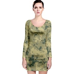 Greencamouflage Long Sleeve Bodycon Dresses by LetsDanceHaveFun