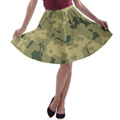 Greencamouflage A-line Skater Skirt