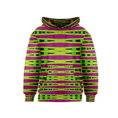 Bright Green Pink Geometric Kids  Pullover Hoodie