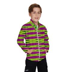 Bright Green Pink Geometric Wind Breaker (kids)