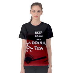 Keep Calm And Drink Tea - Dark Asia Edition Women s Sport Mesh Tee