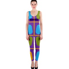 Shapes In Squares Pattern Onepiece Catsuit by LalyLauraFLM