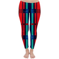 Stripes And Rectangles  Winter Leggings by LalyLauraFLM