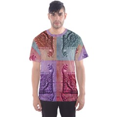 Vintage Flower Squares Men s Sport Mesh Tee