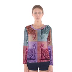 Vintage Flower Squares Women s Long Sleeve Tee