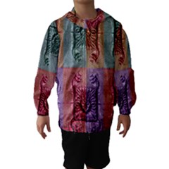 Vintage Flower Squares Hooded Wind Breaker (Kids)