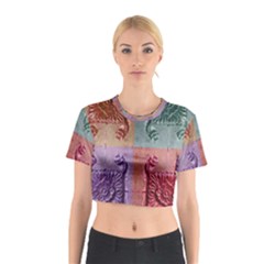 Vintage Flower Squares Cotton Crop Top