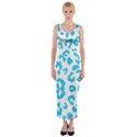 Wild Turquoise Fitted Maxi Dress View1