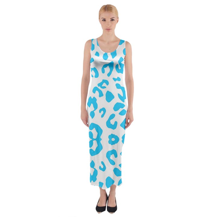 Wild Turquoise Fitted Maxi Dress