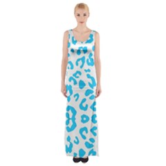 Wild Turquoise Maxi Thigh Split Dress by SalonOfArtDesigns